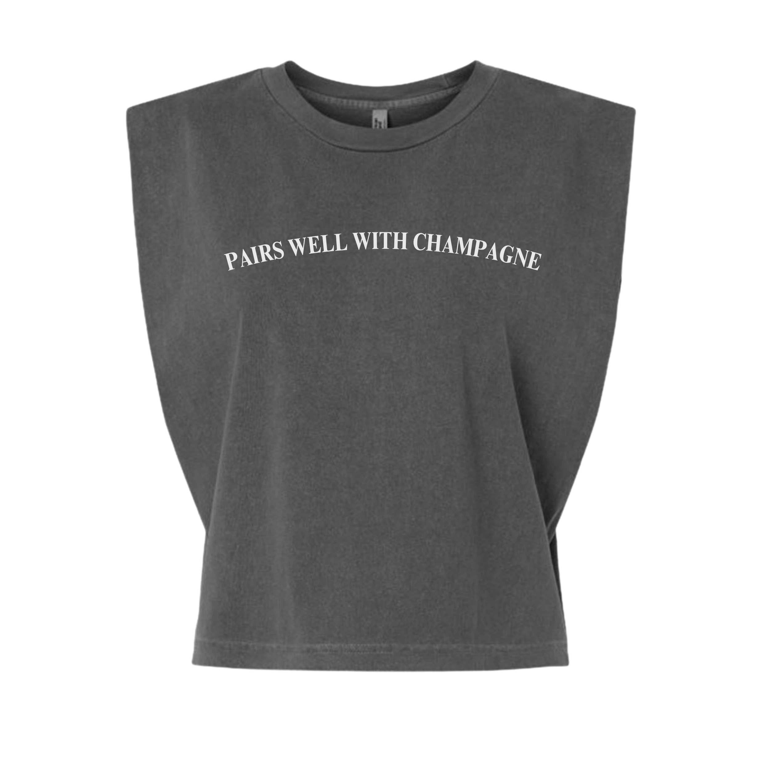 Pairs Well With Champagne Cropped Muscle Tee