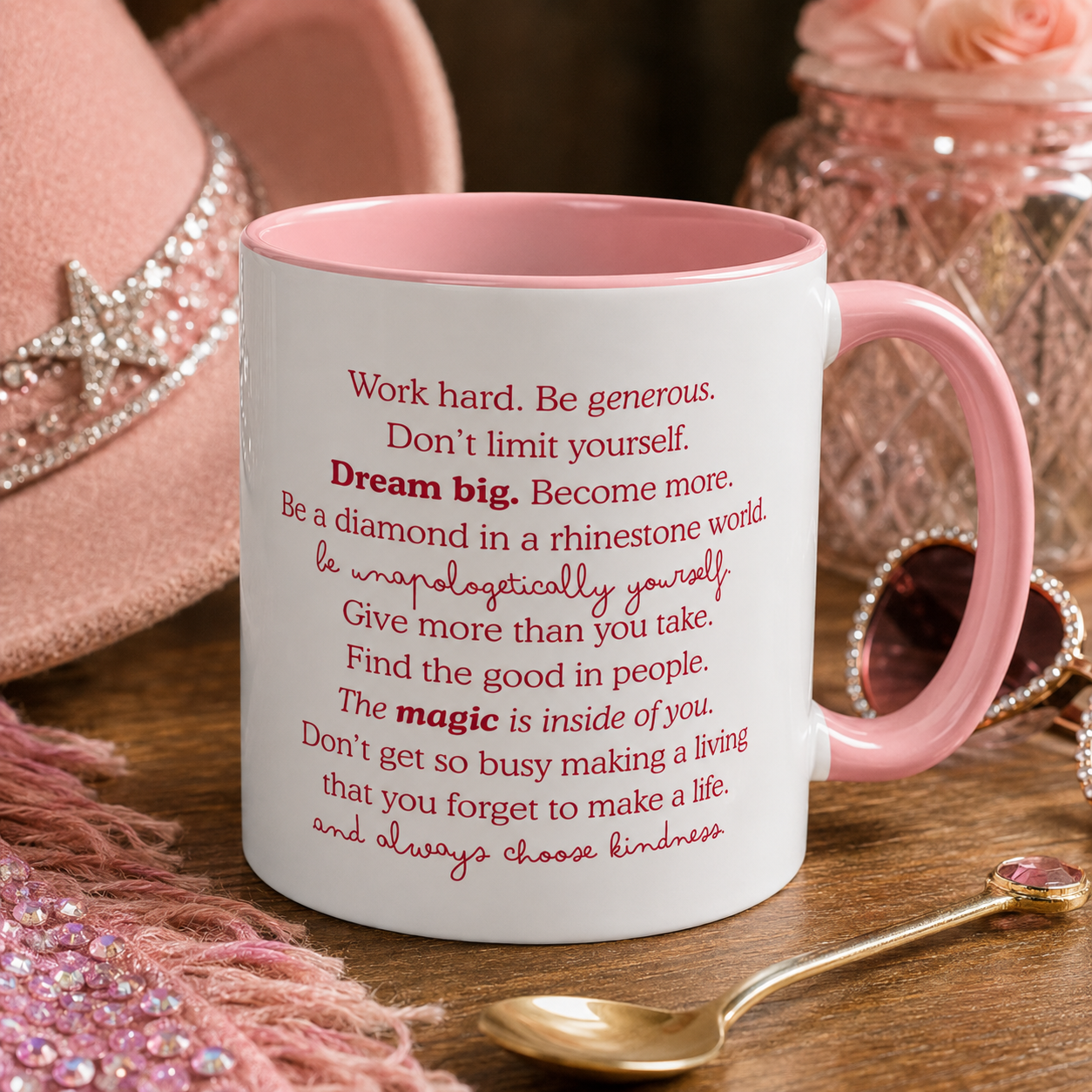 Live Like Dolly Whimsy Quote Mug