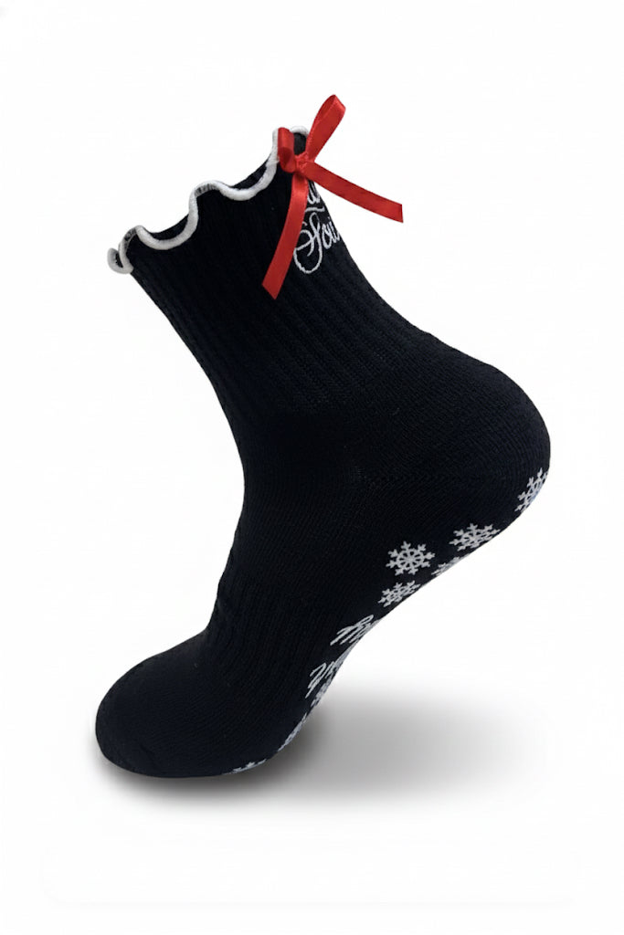 π€ SLEIGH ALL DAY β Black Holiday Grip Socks