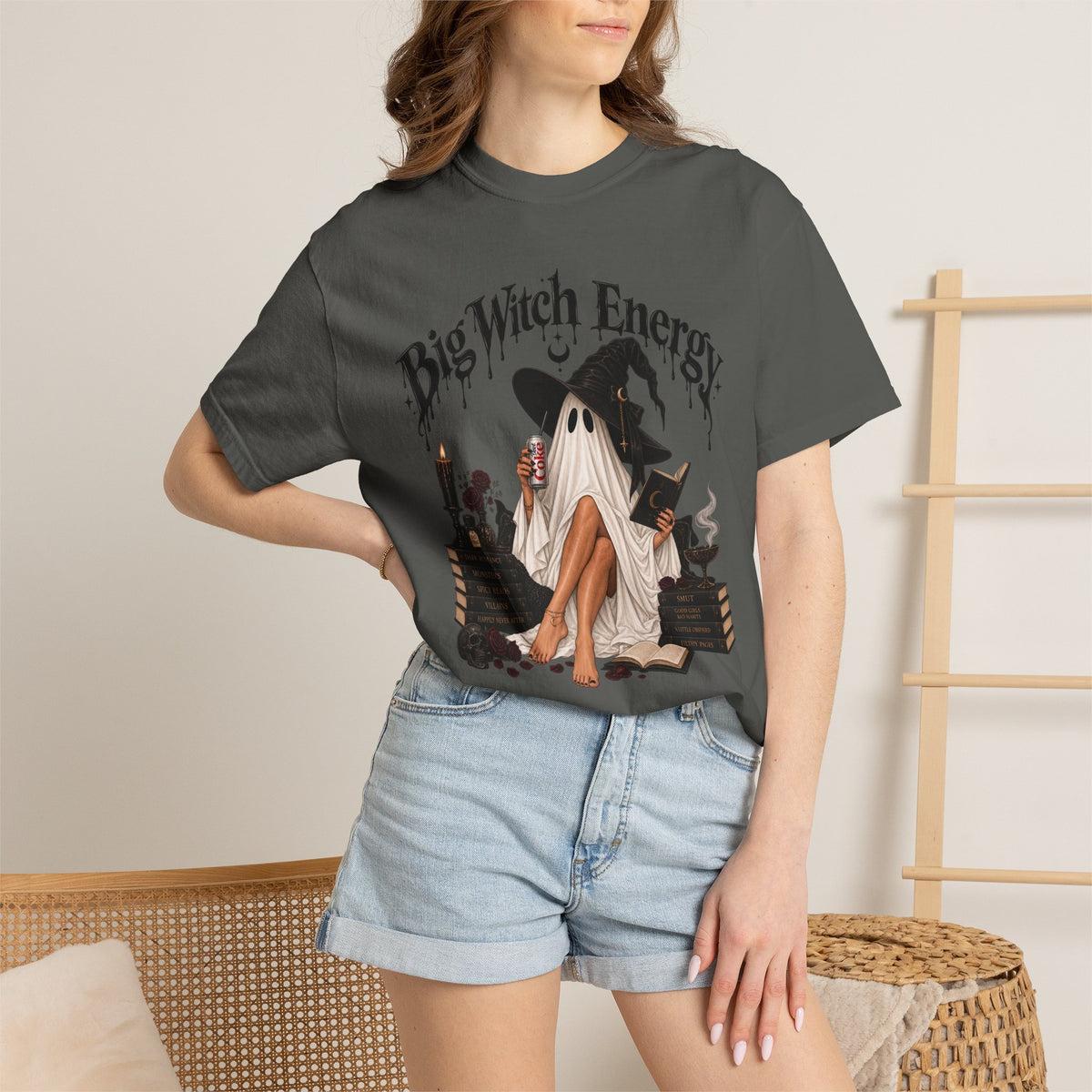 Big Witch Energy T-Shirt — Ghostly Witch Vibes Halloween Tee