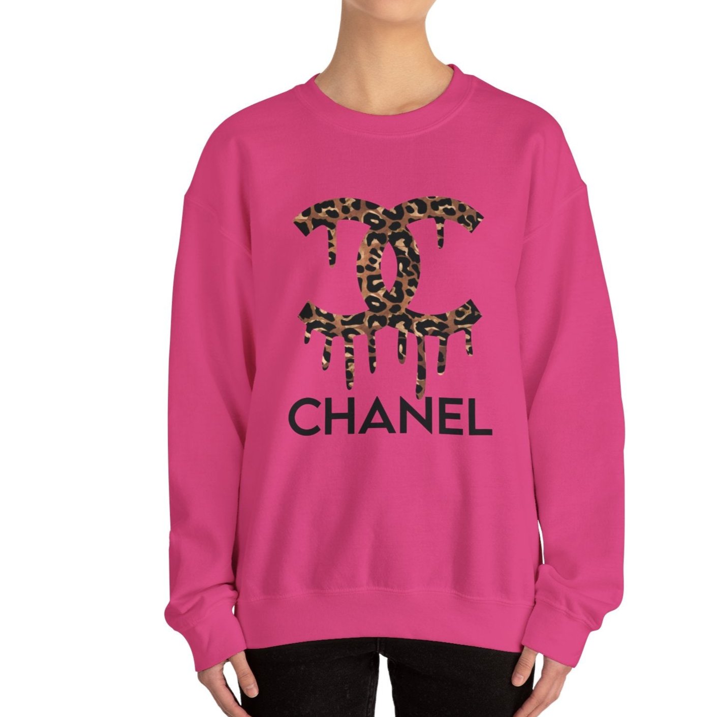 Designer Inspired Leopard Drip Sweatshirt