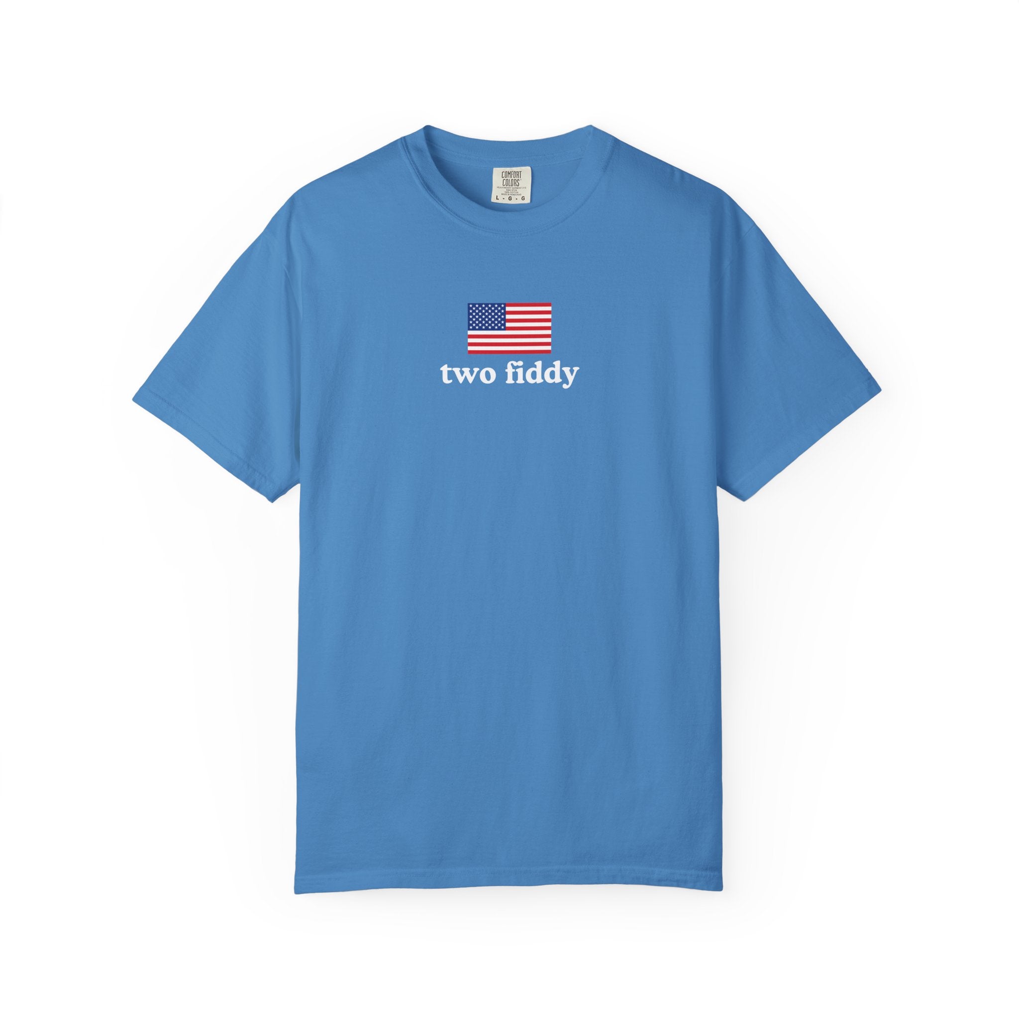 two fiddy american flag unisex tee