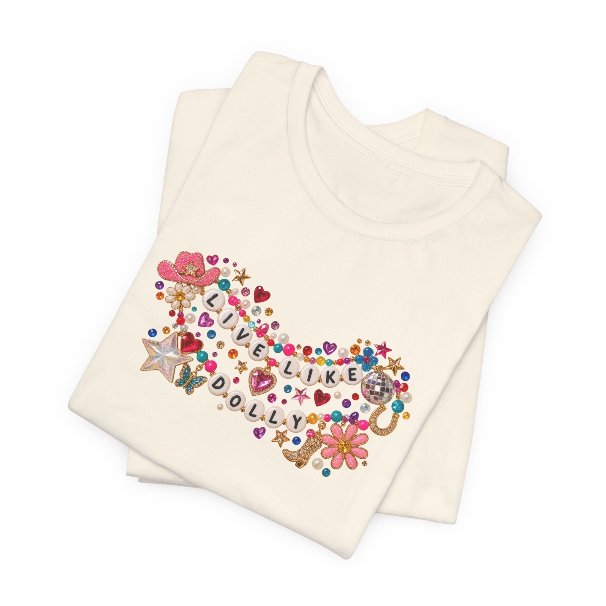 Live Like Dolly Gemstone Whimsy Quote Tee
