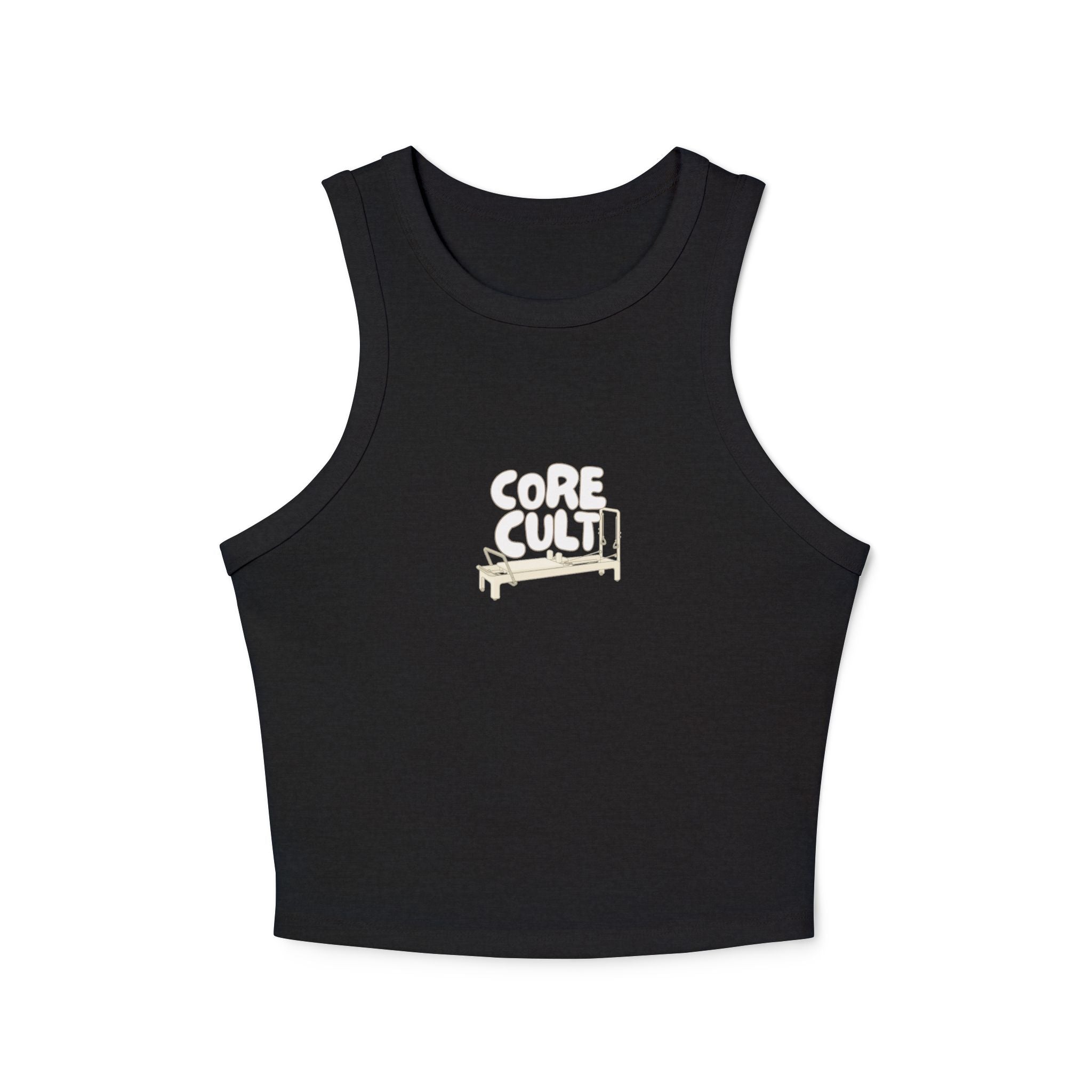 Core Cult Women's Micro Rib Racer Tank Top - Stylish Workout Tee
