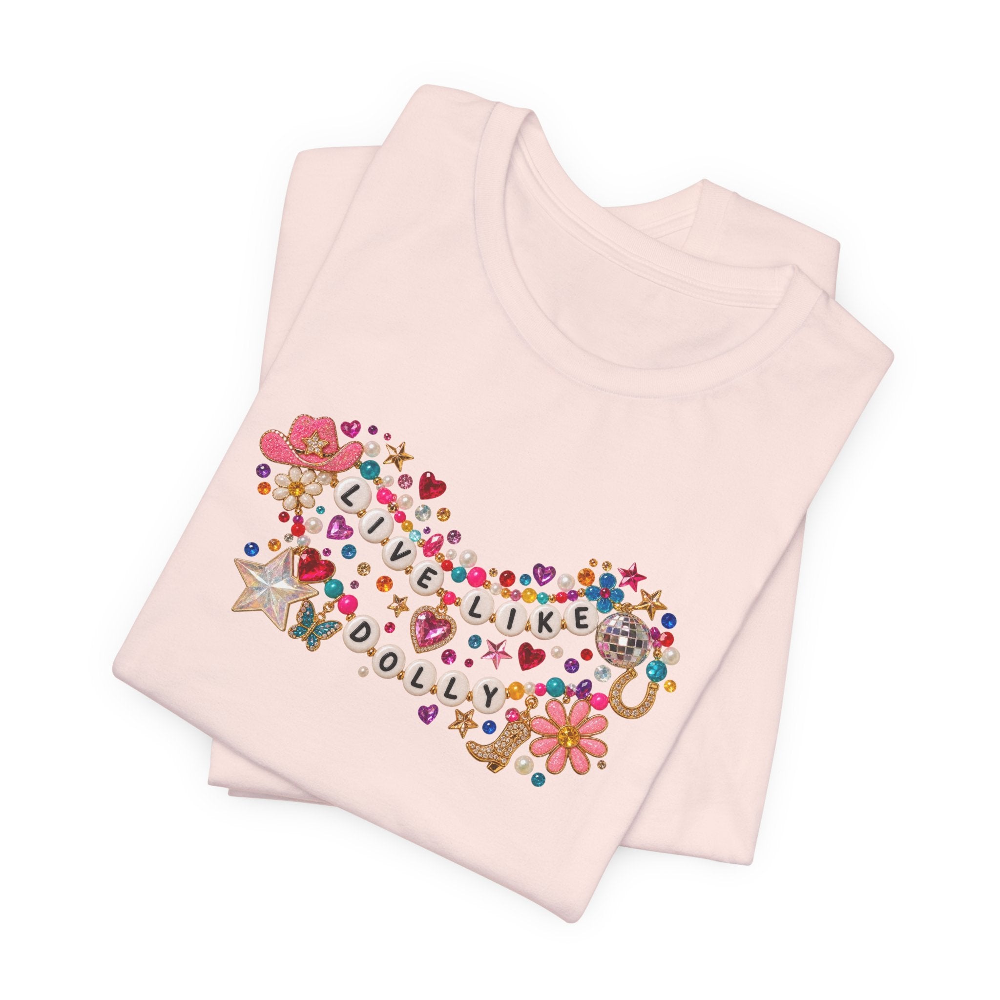 Live Like Dolly Gemstone Whimsy Quote Tee