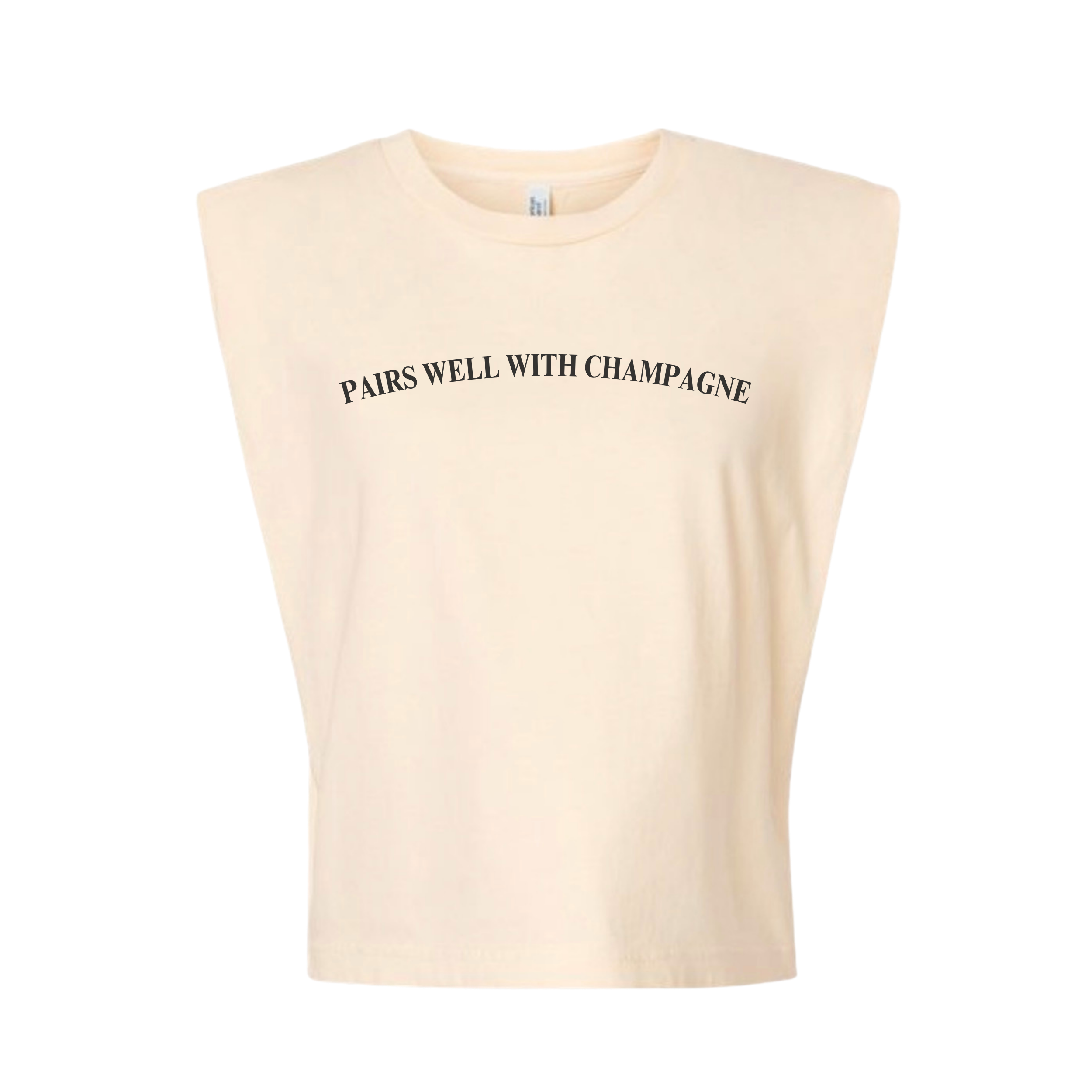 Pairs Well With Champagne Cropped Muscle Tee