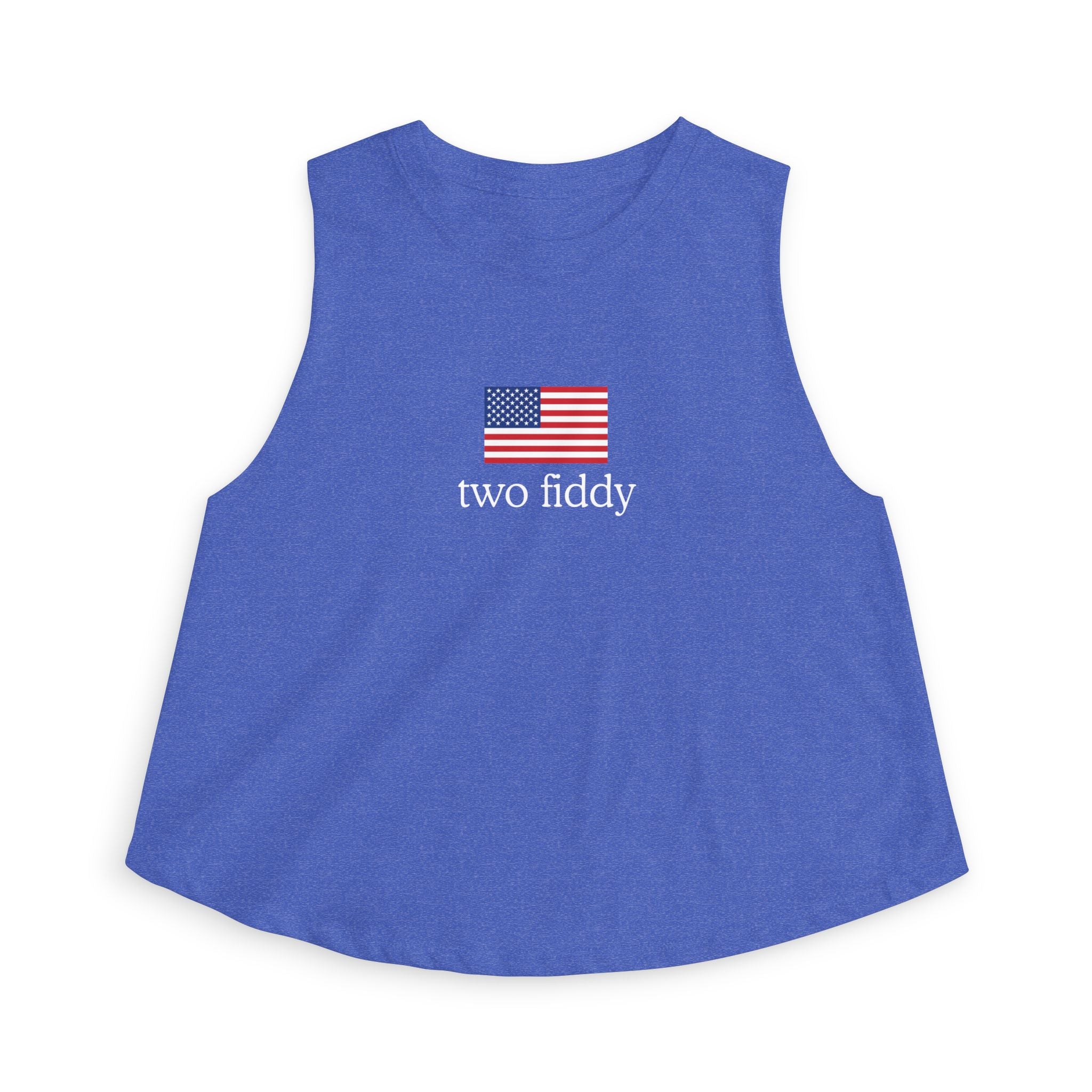 two fiddy american flag crop top