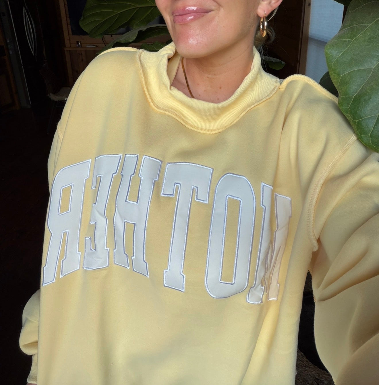 Butter Yellow MOTHER Mockneck Sweatshirt