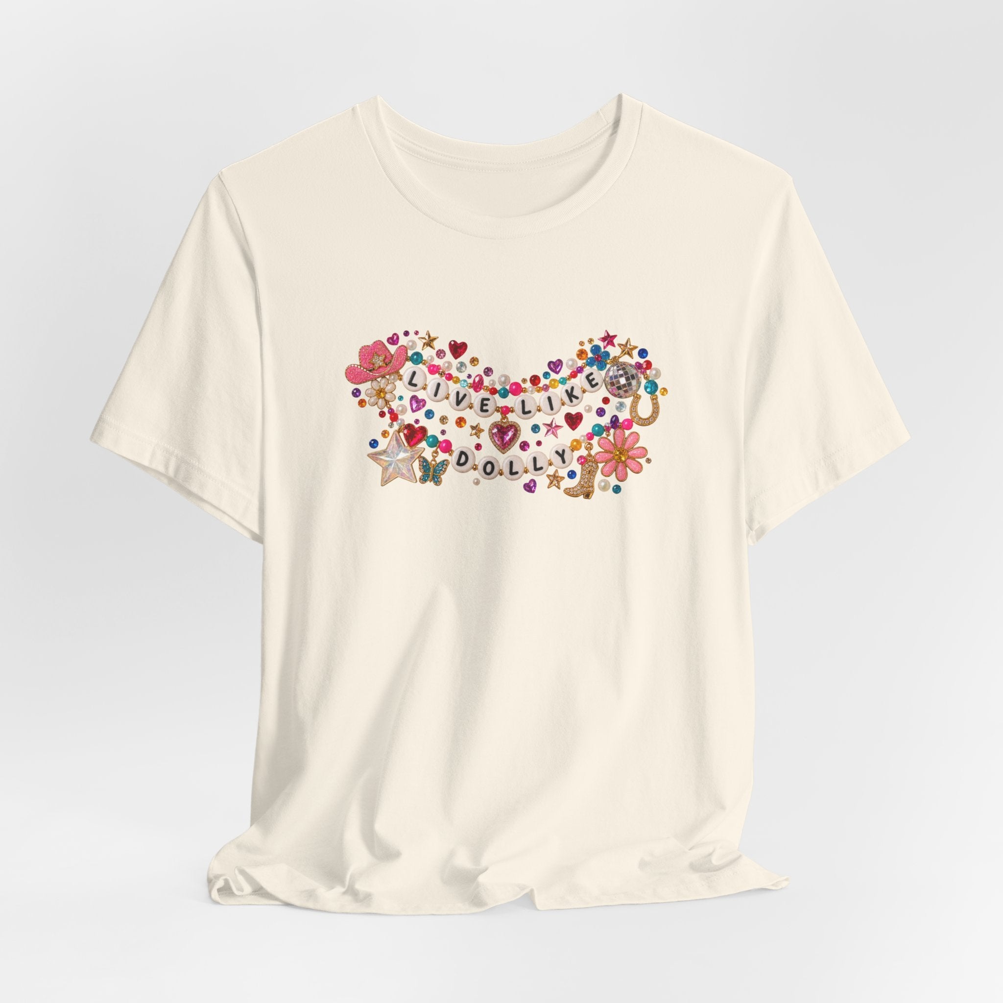 Live Like Dolly Gemstone Whimsy Quote Tee