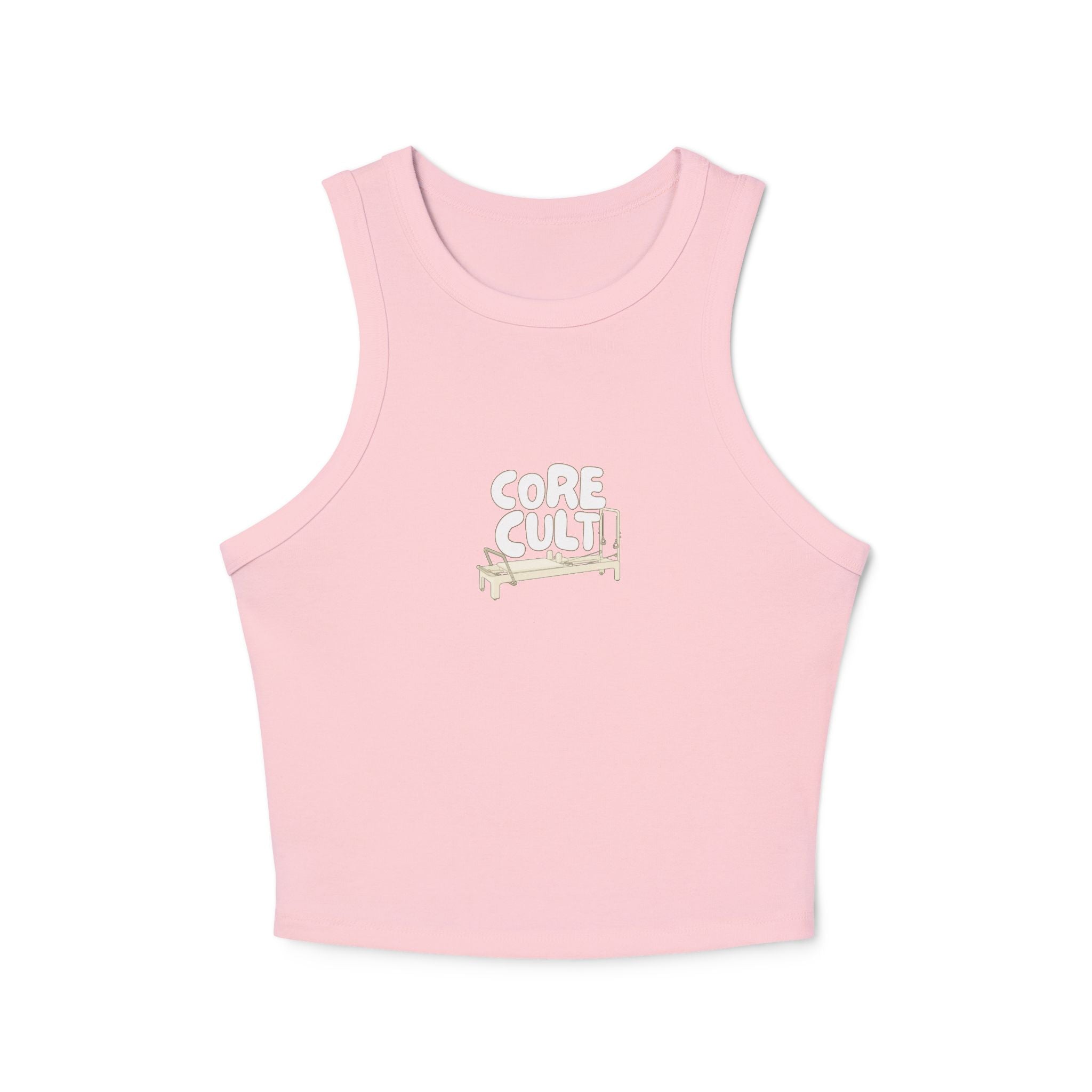 Core Cult Women's Micro Rib Racer Tank Top - Stylish Workout Tee