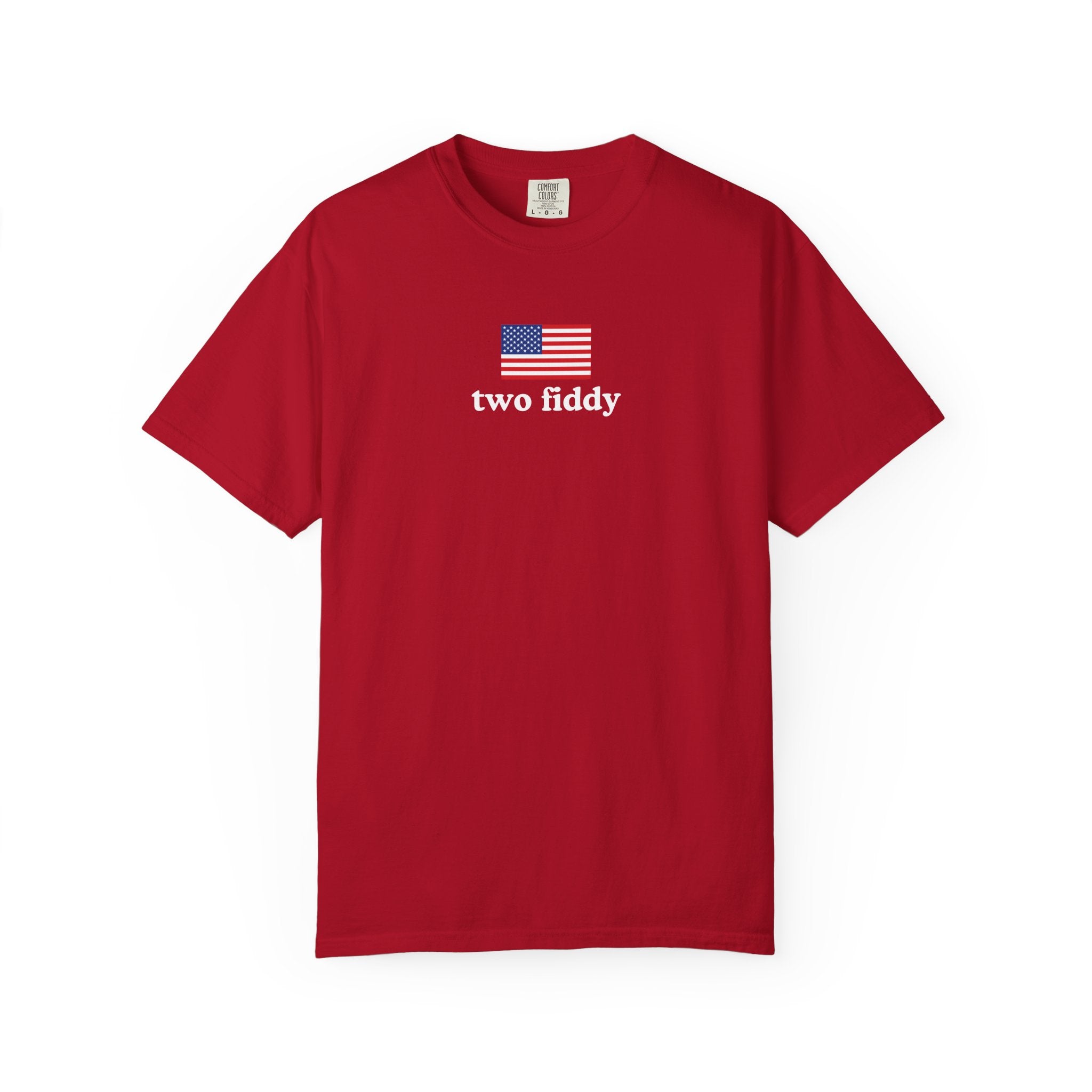 two fiddy american flag unisex tee