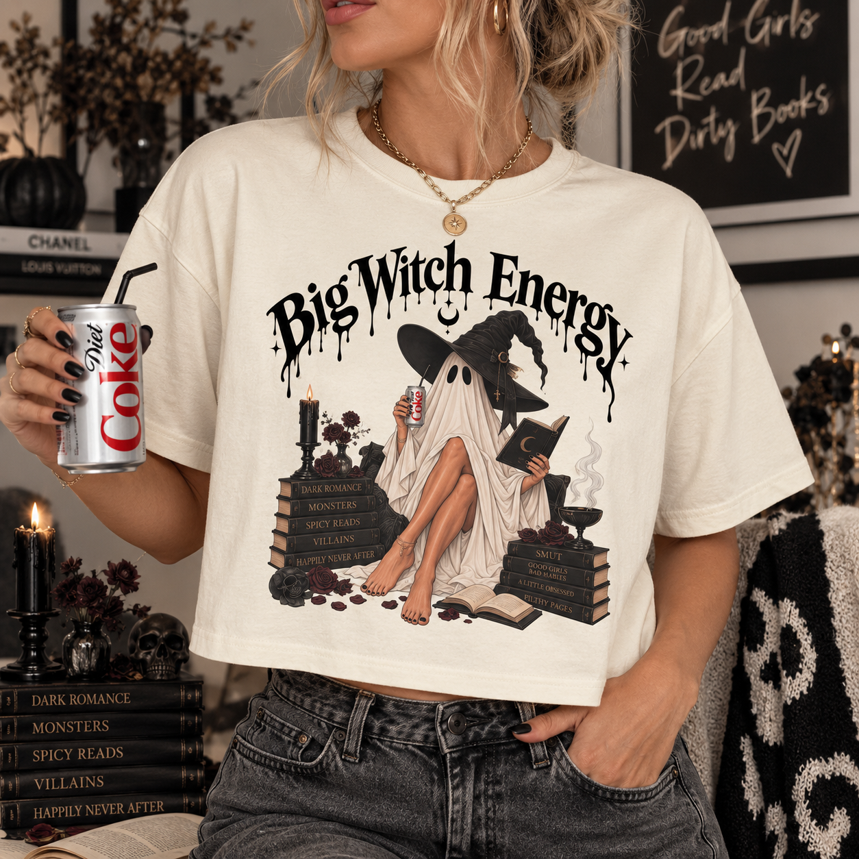 Big Witch Energy Boxy Tee — Women's Gothic Witchy Graphic T‑Shirt