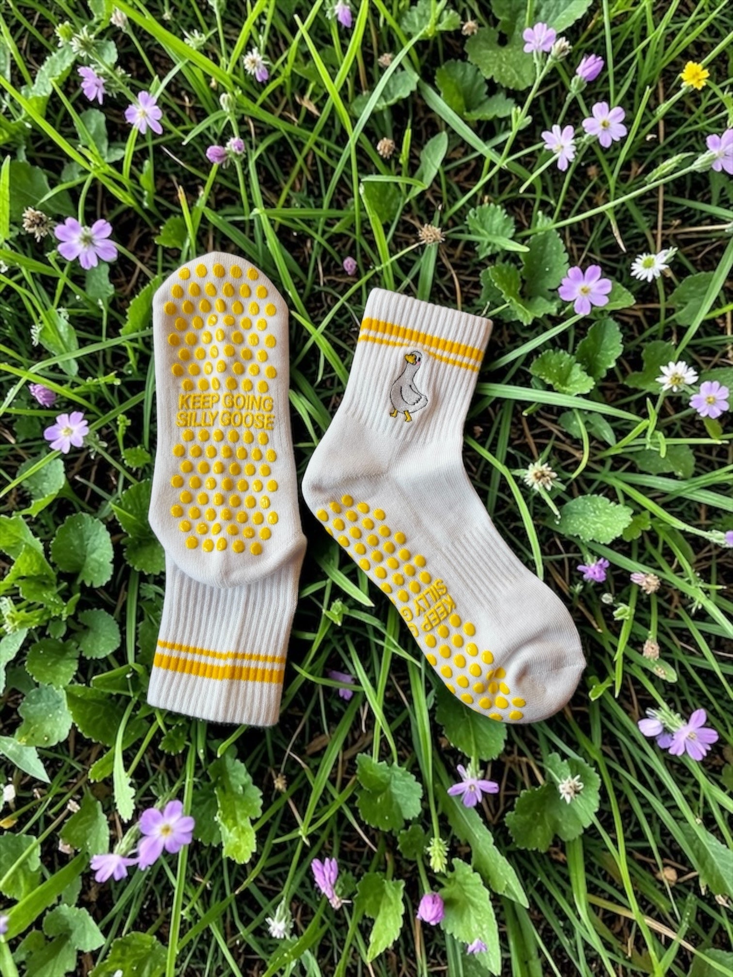 Keep Going Silly Goose Grip Sock