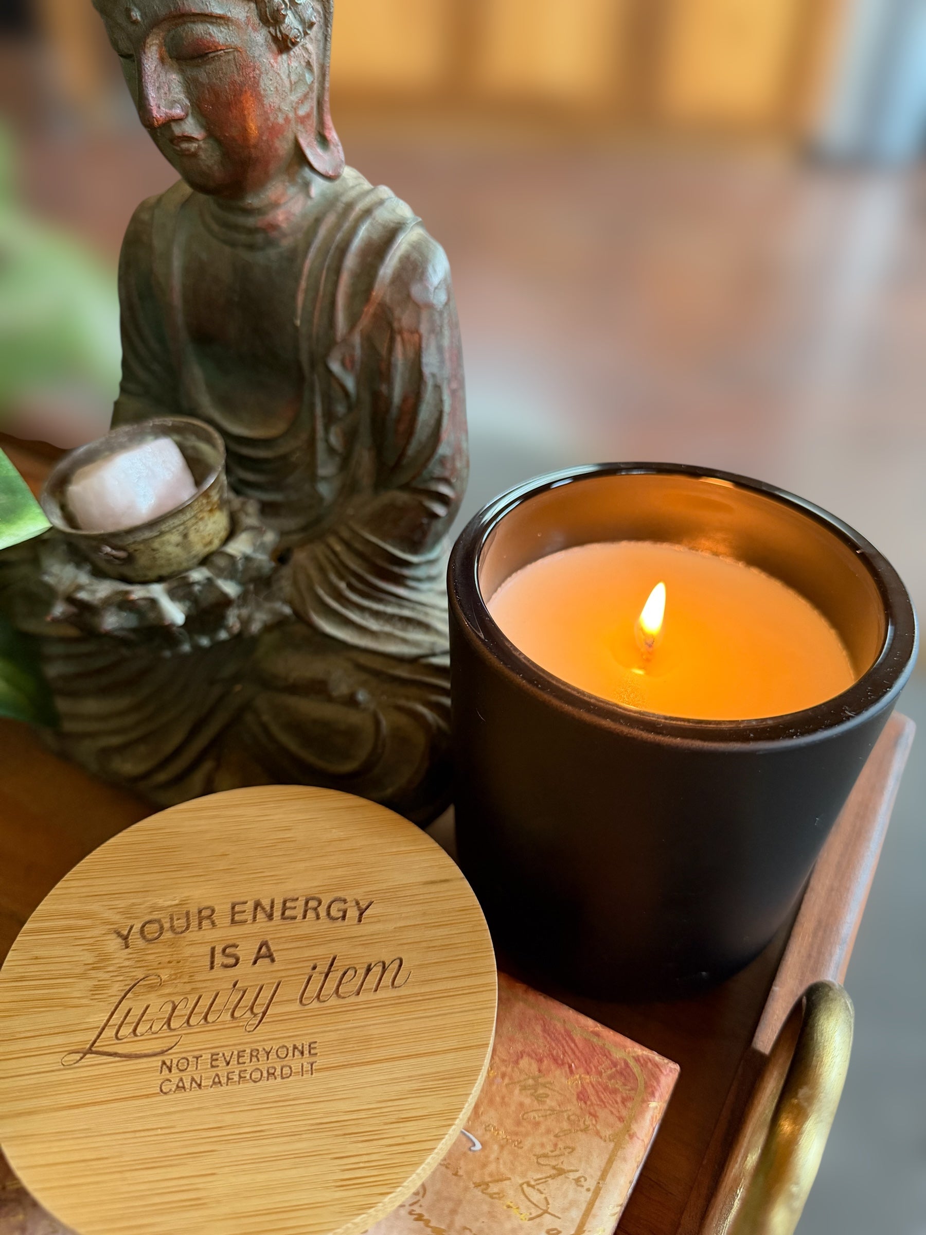 Your Energy Is a Luxury Item Engraved Bamboo 14oz Soy Candle