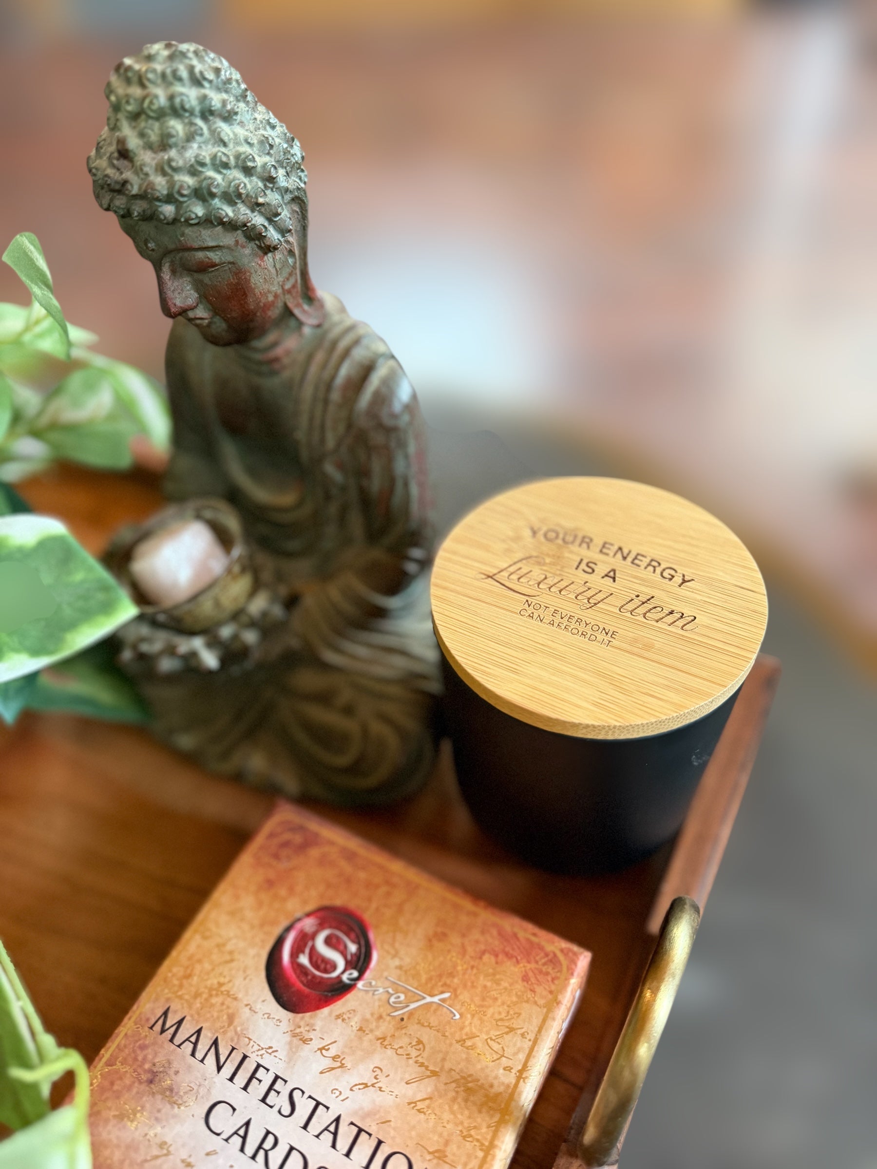Your Energy Is a Luxury Item Engraved Bamboo 14oz Soy Candle